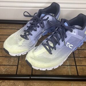 On Running Women's Sneakers - Light Yellow and Purplish Blue